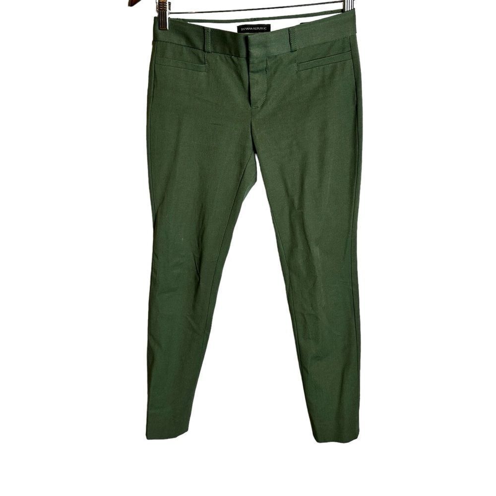 Banana Republic Sz 00P Sloan Ankle Pants Womens Slim Fit Mid Rise Olive Green